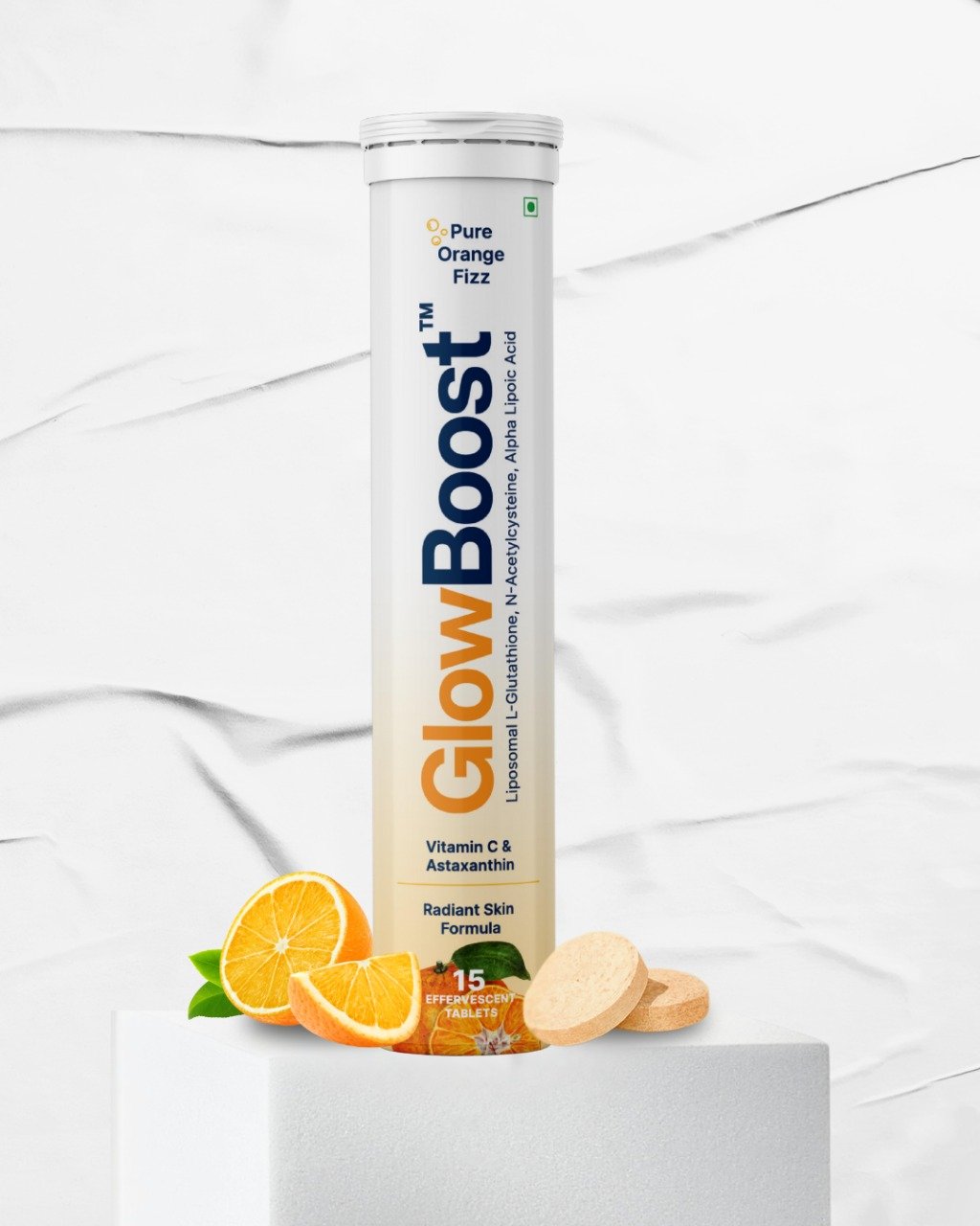 GlowBoost Liposomal L-Glutathione Effervescent Tablets with Vitamin C, N-Acetylcysteine & Astaxanthin
